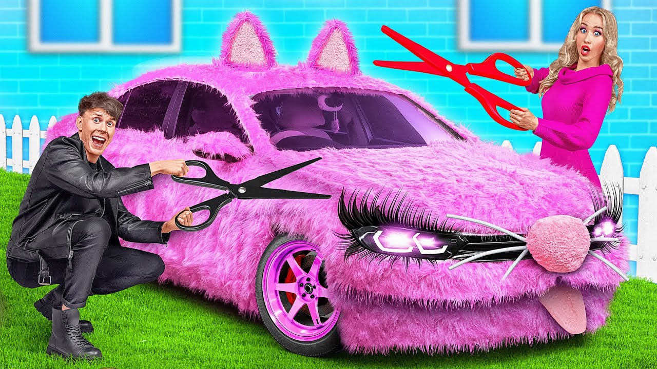 Mobil Merah Muda vs Mobil Hitam Tantangan | Tantangan Gila Trend DO Challenge