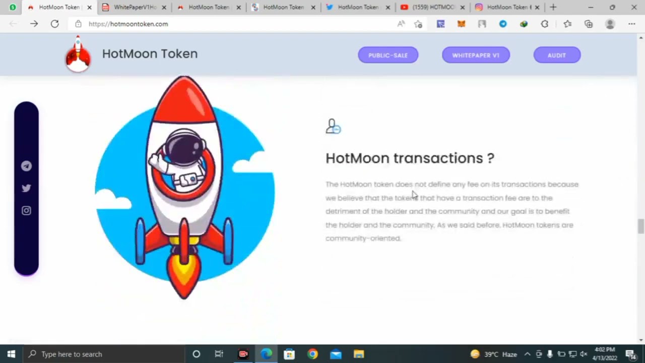 How to buy new website HOTMOON TOKEN project 2022