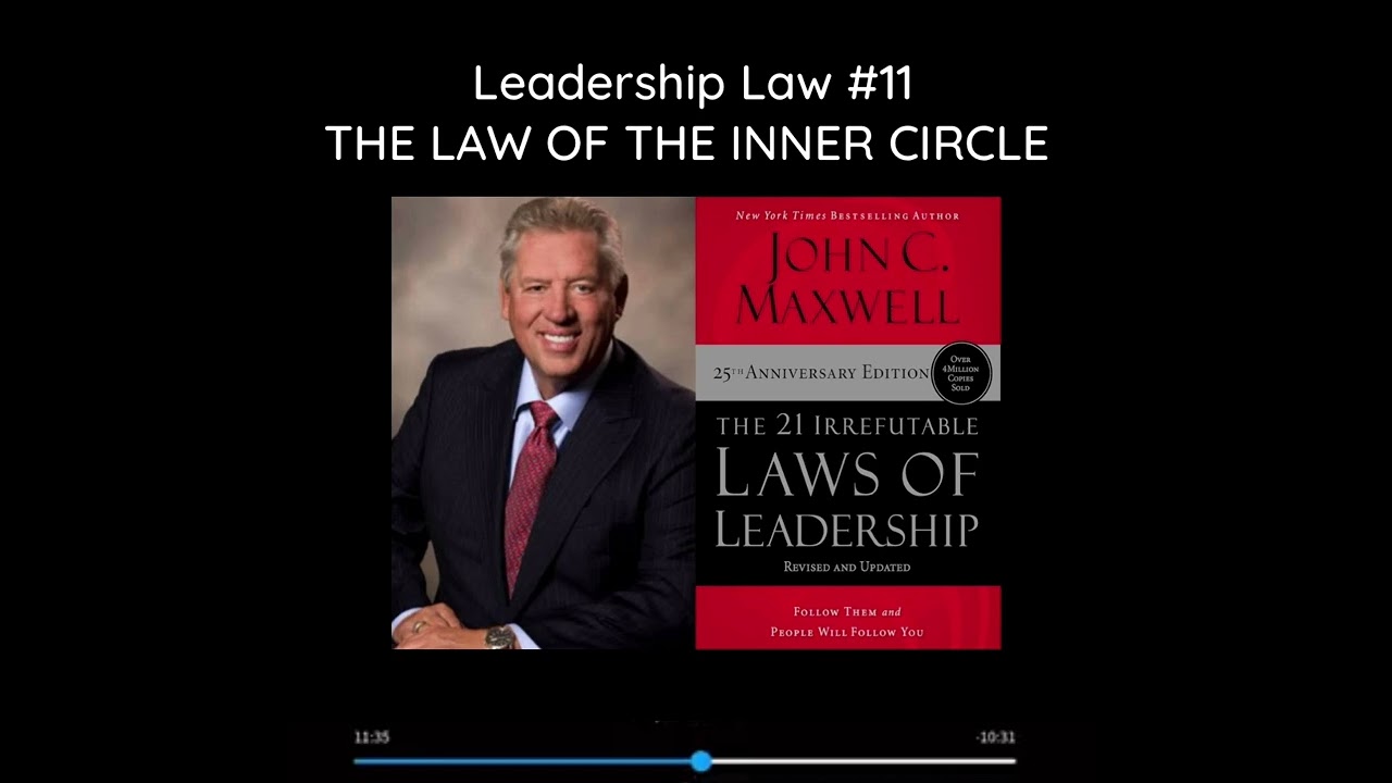 Law 11 : THE LAW OF THE INNER CIRCLE  - The 21 Irrefutable Laws of Leadership, JOHN C. MAXWELL