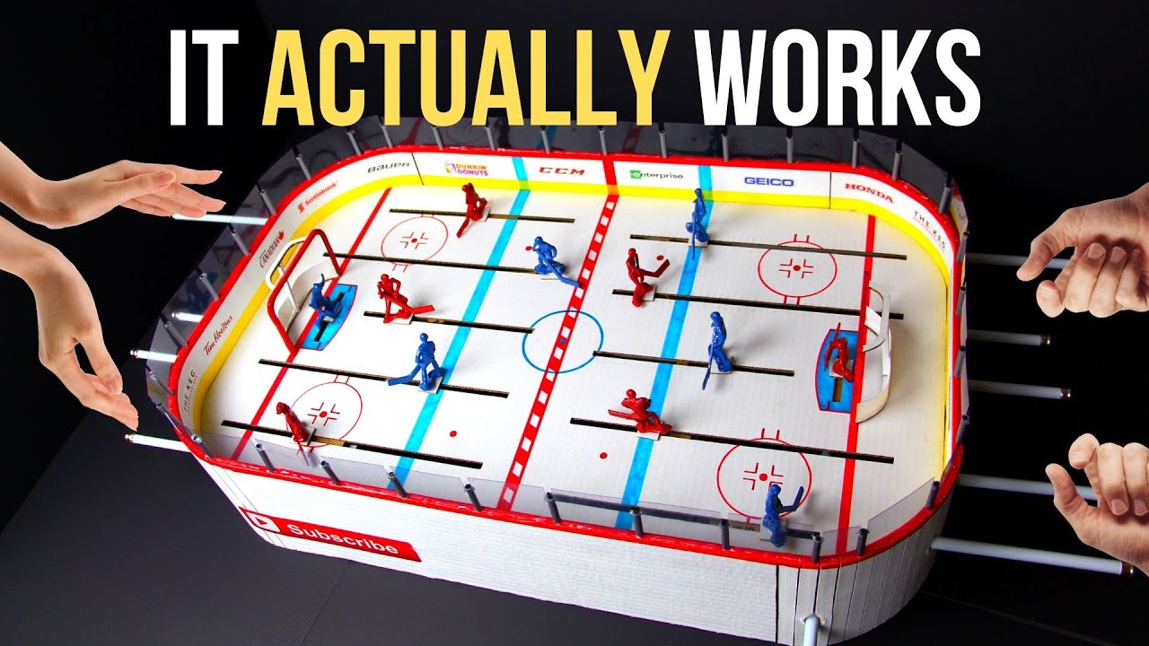 Table Hockey Made From Cardboard