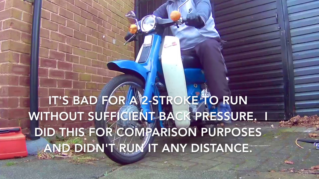 Comparing a 2-stroke with & without exhaust baffle fitted