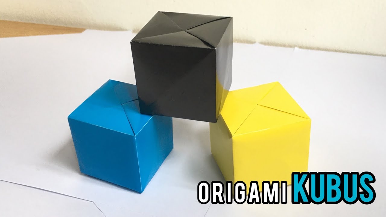 Origami Kubus | cara membuat kubus dari kertas tanpa gunting