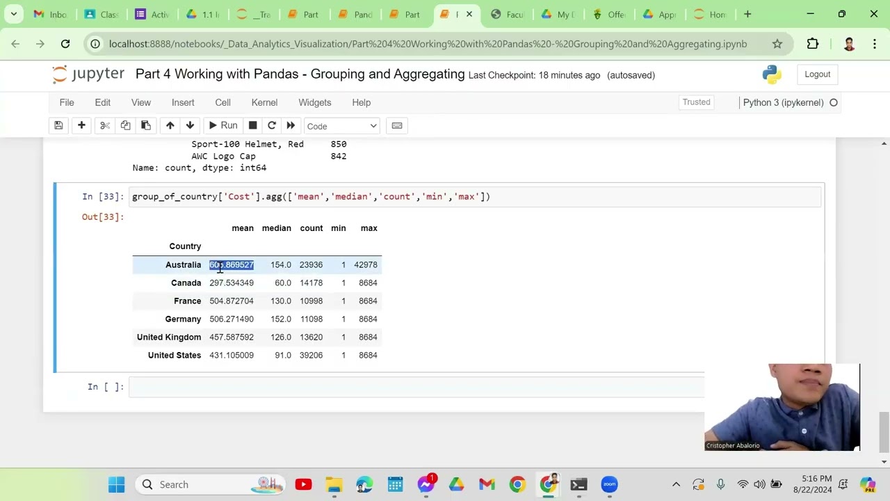 Grouping & Aggregating in Pandas - Part 17