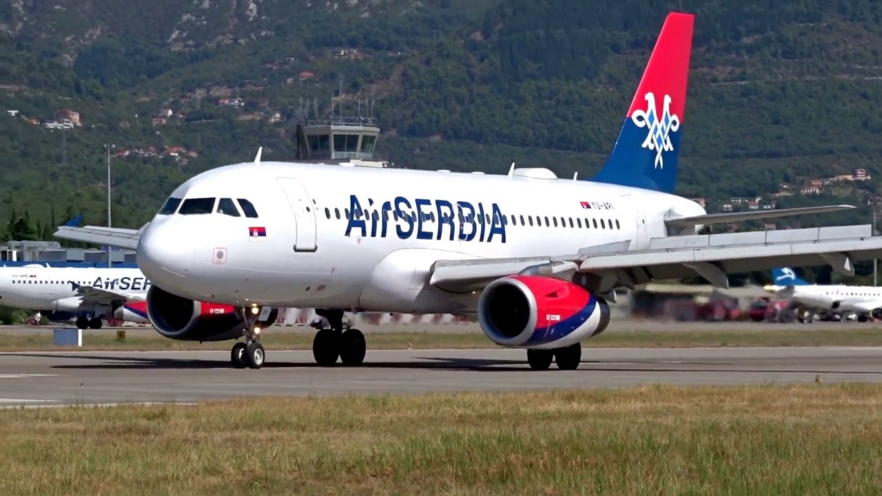 Air SERBIA Airbus A319 in action @ Tivat Airport