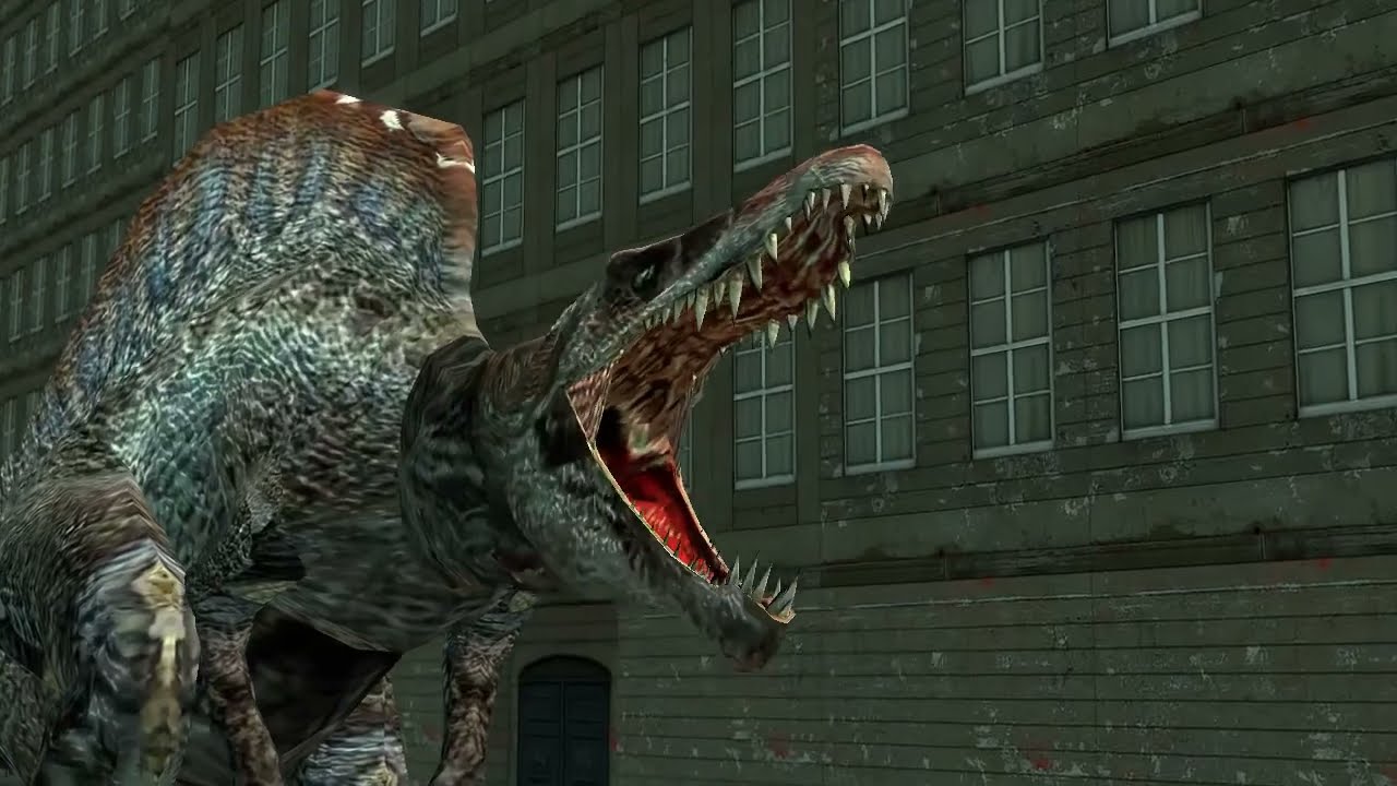 [SFM] Spinosaurus vs Trex in Gm_Bigcity!!!!