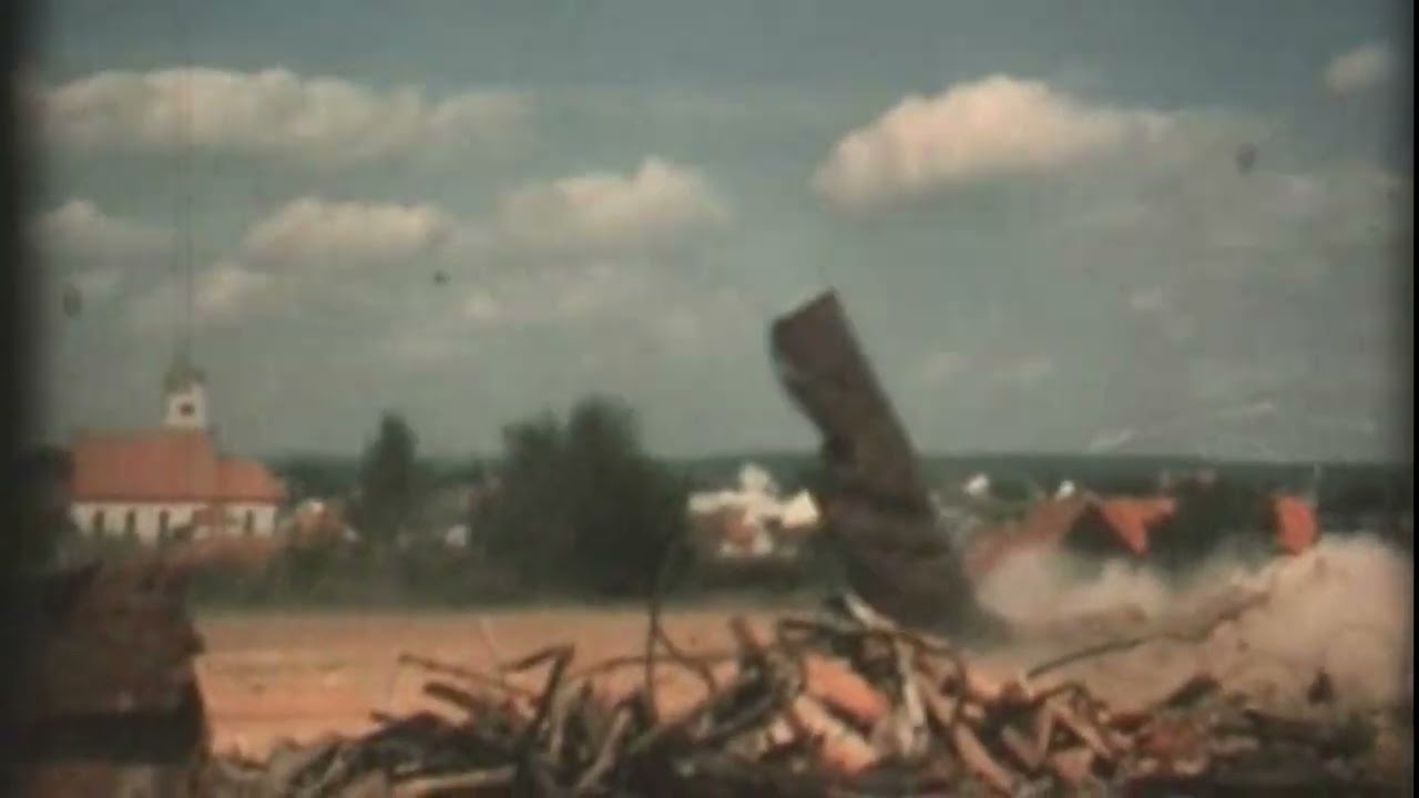 Abbruch Ziegeleischornstein 1974