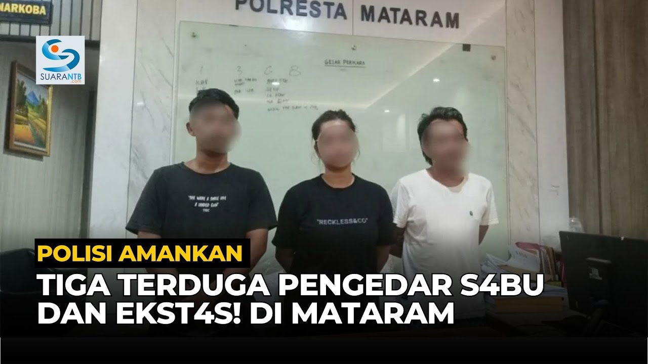 Polisi Amankan Tiga Terduga Pengedar S4bu dan Ekst4s! di Mataram