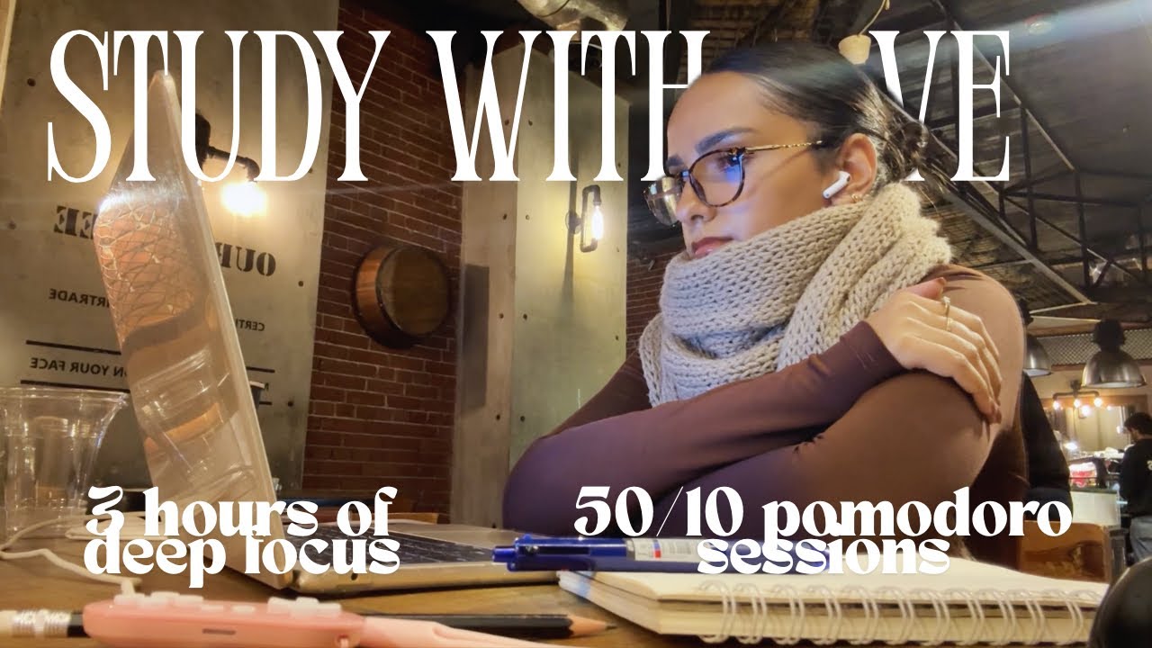 3 Hour Study With Me | Deep Focus | Café jazz music | 50\10 Pomodoro session | يلا نذاكر مع بعض ☕