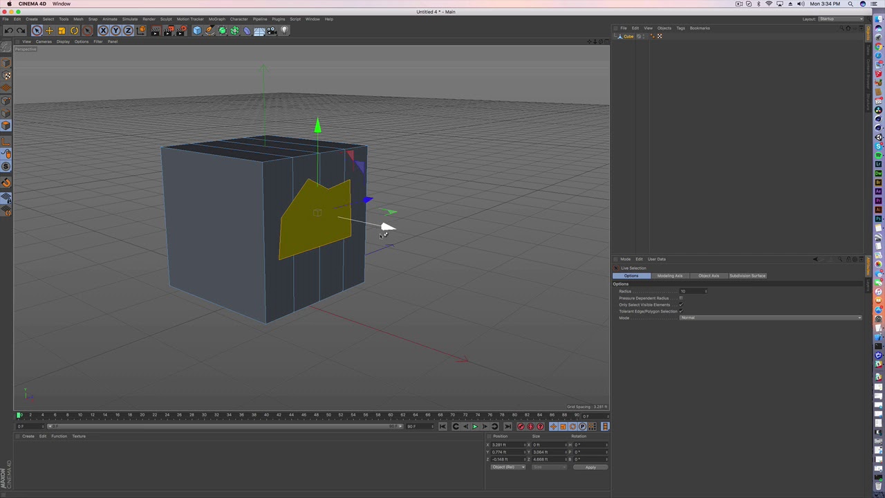 How to use the Knife tools to make spline cuts in Cinema 4D R18