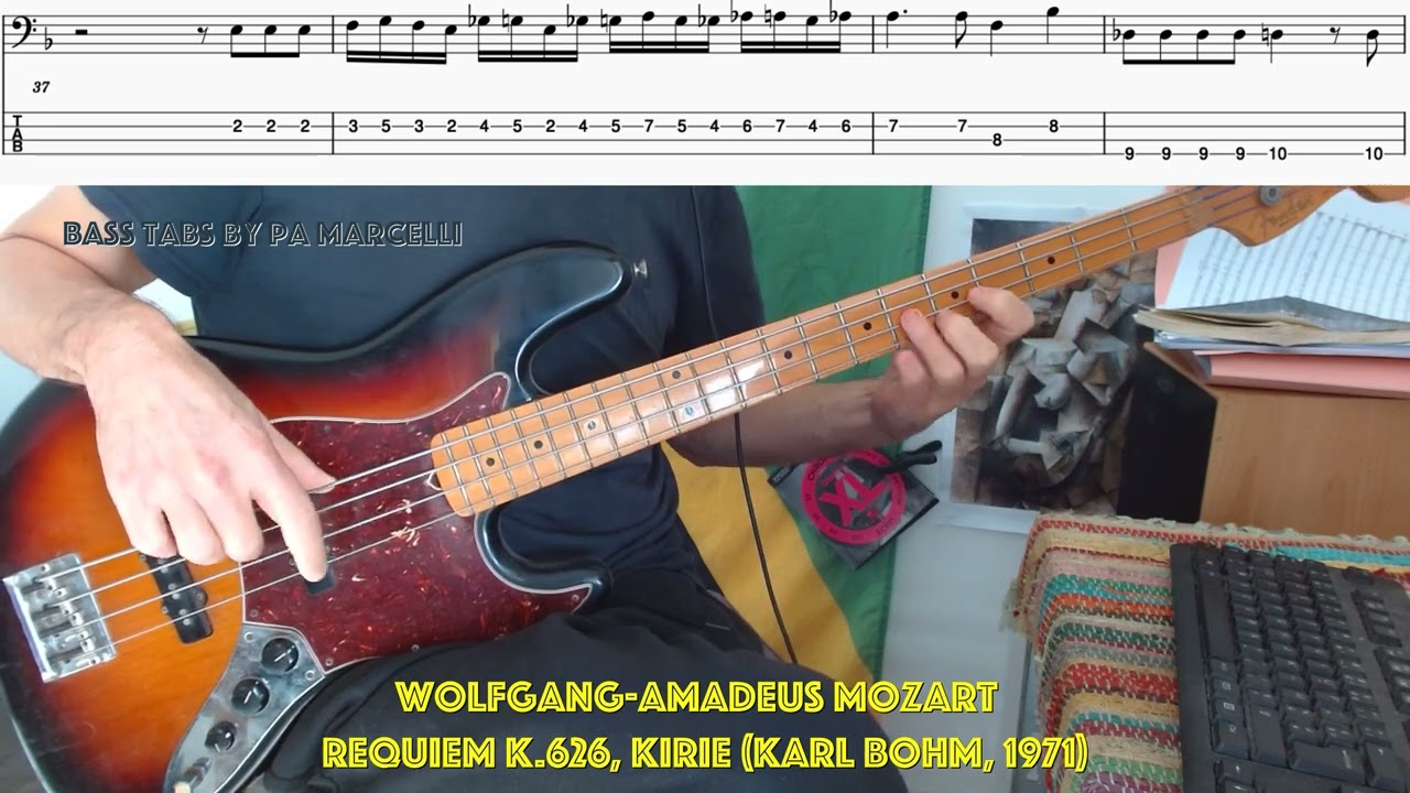Mozart - Kirie - Requiem K.626  (Double Bass Cover With Score And Bass Tab)