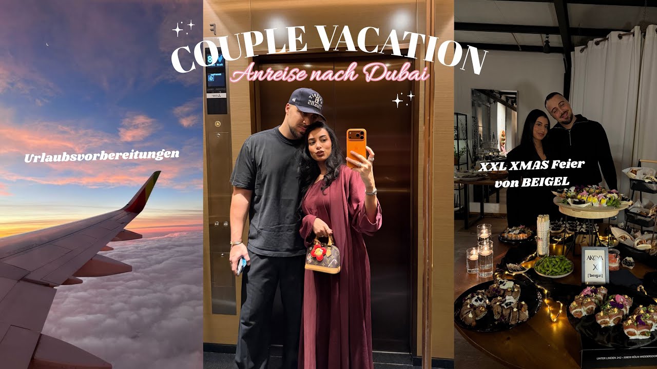OMG 😳 DAS ist bei unserer Anreise passiert ! - Dubai Urlaub, BEIGEL XMAS Feier 🎀✨ | SARA & DOLUNAY