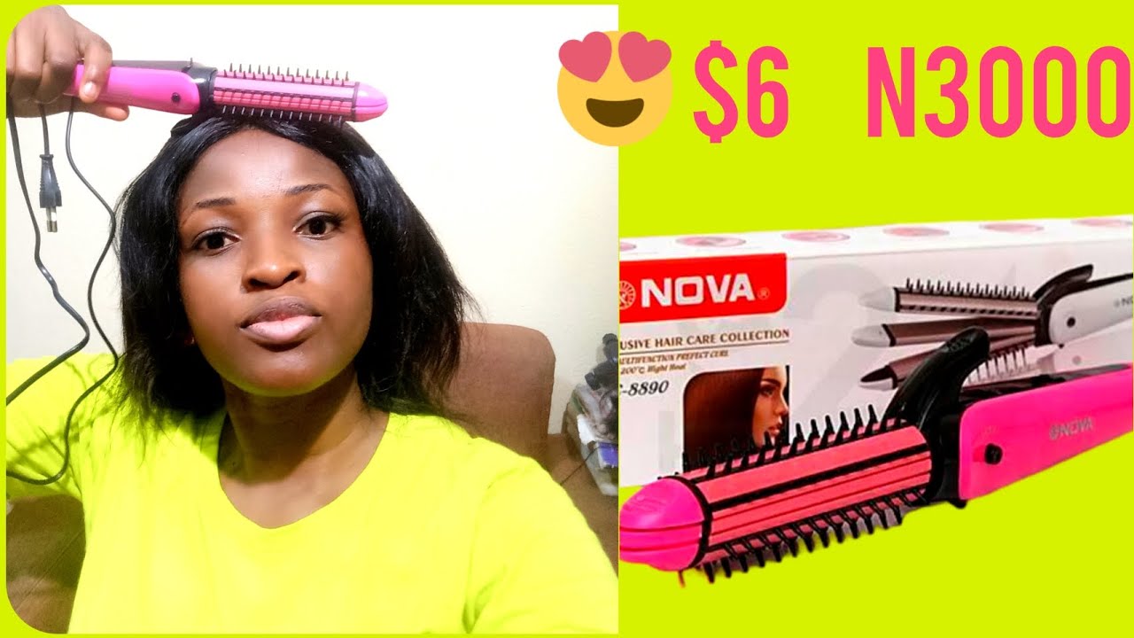 NOVA 3 IN 1 HAIR STRAIGHTENER, CURLER AND CRIMPER (UNBOXING, USAGE, REVIEW)🤑