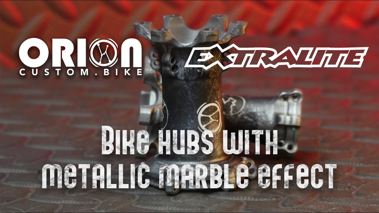 CUSTOM PAINT | Extralite CyberFront | How to paint bike wheel hubs with metallic marble effet