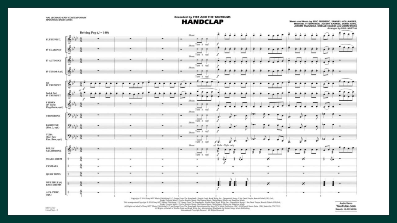 HandClap by Fitz and the Tantrums | Arr. Paul Murtha
