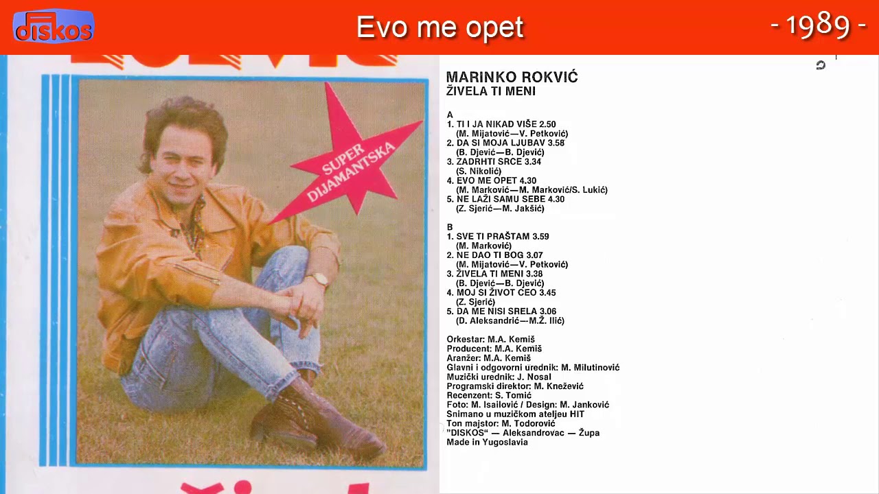 Marinko Rokvic - Evo me opet - (Audio 1989)