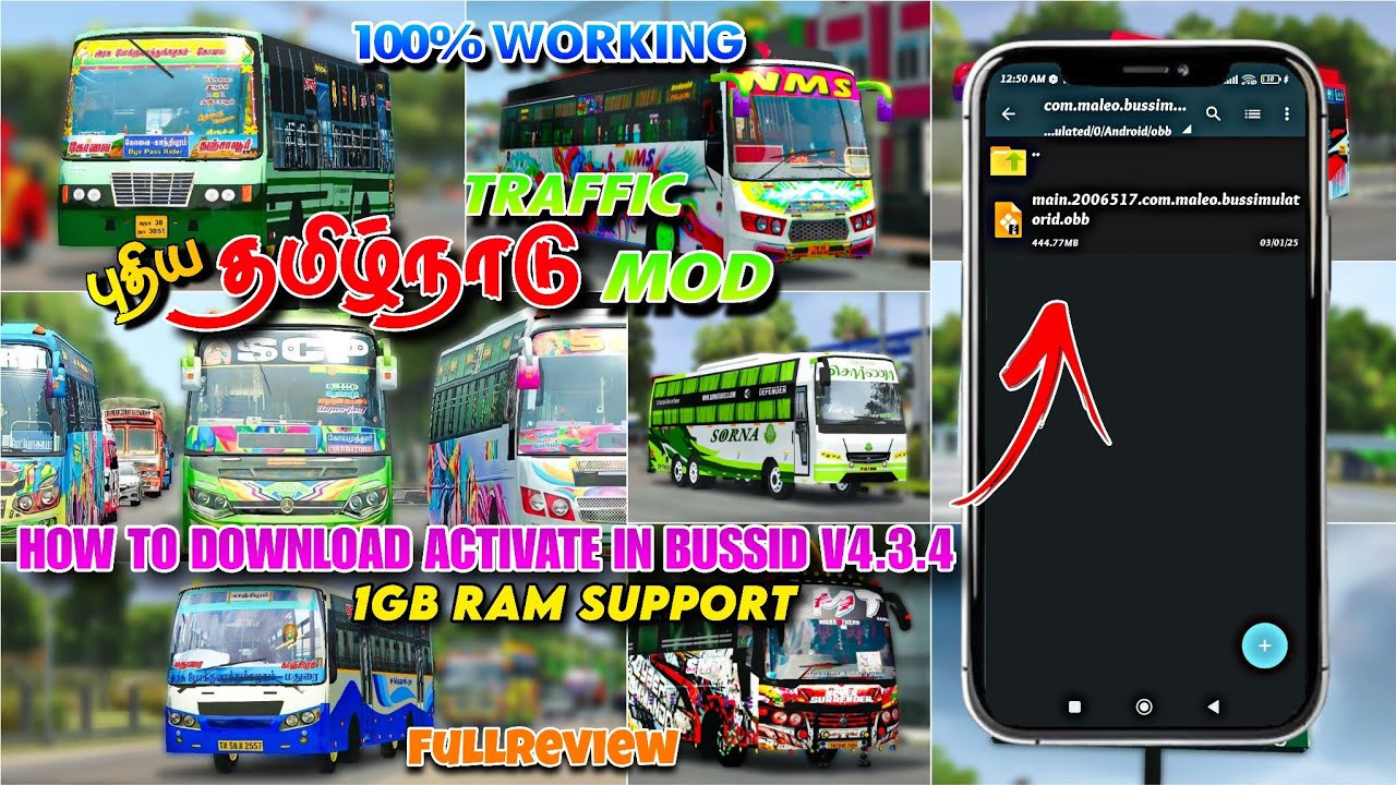 New தமிழ்நாடு Traffic Mod Bussid V4.3.4 How To Download & Activate 1Gb Ram Support Fullreview#bussid