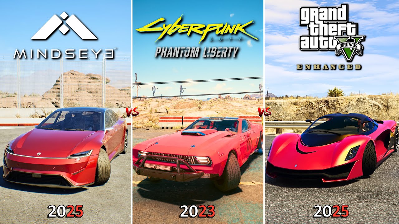 MindsEye vs Cyberpunk 2077 vs GTA 5 | PC | Graphics, Physics and Details Comparison