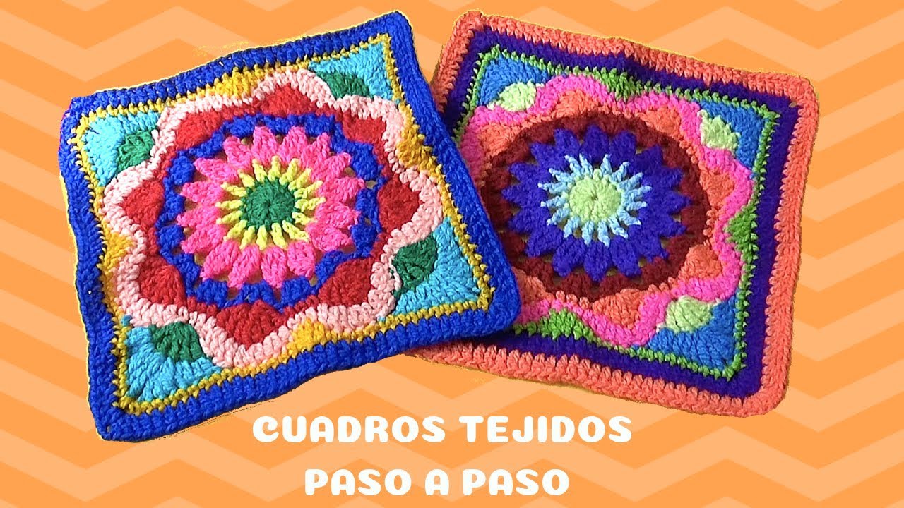 CUADRO MANDALA TIPO MOSAICO TEJIDO A CROCHET PASO A PASO  - 26 CM