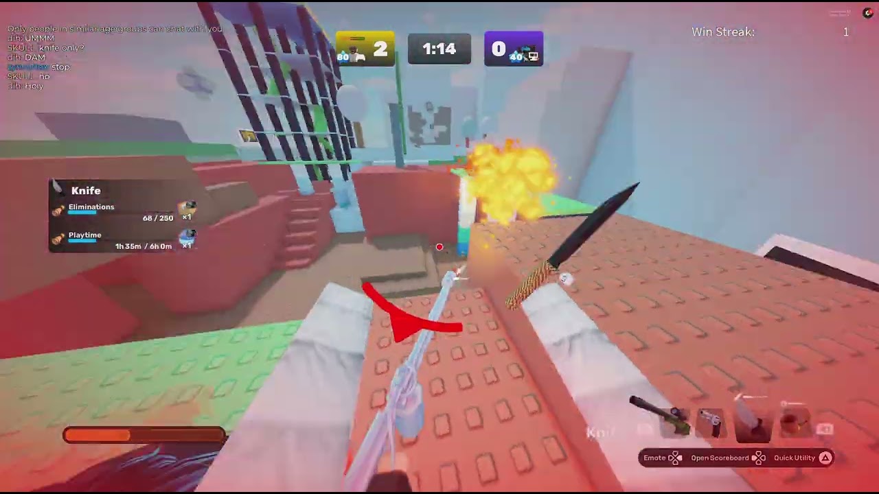 using knife only in rivals!