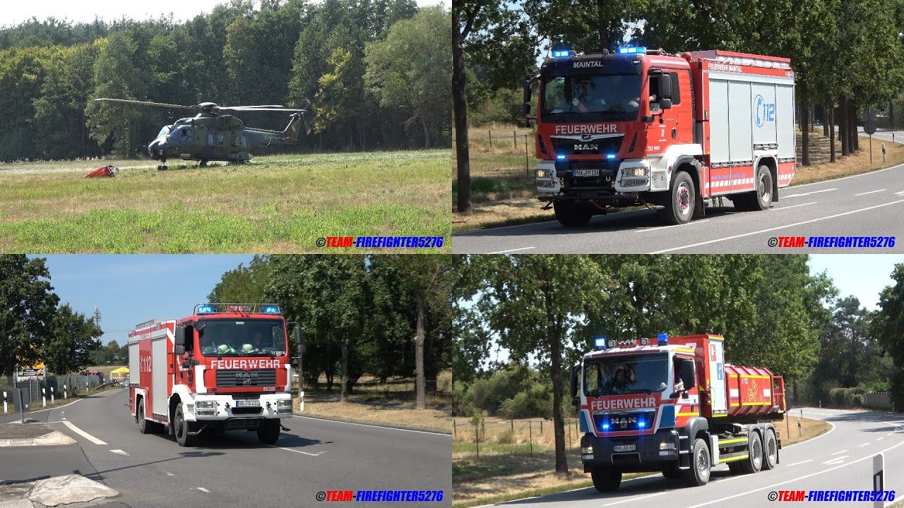 [Pendelverkehr - Brandbekämpfung aus der Luft] Waldbrand an ehemaligen Munitionslager in Münster