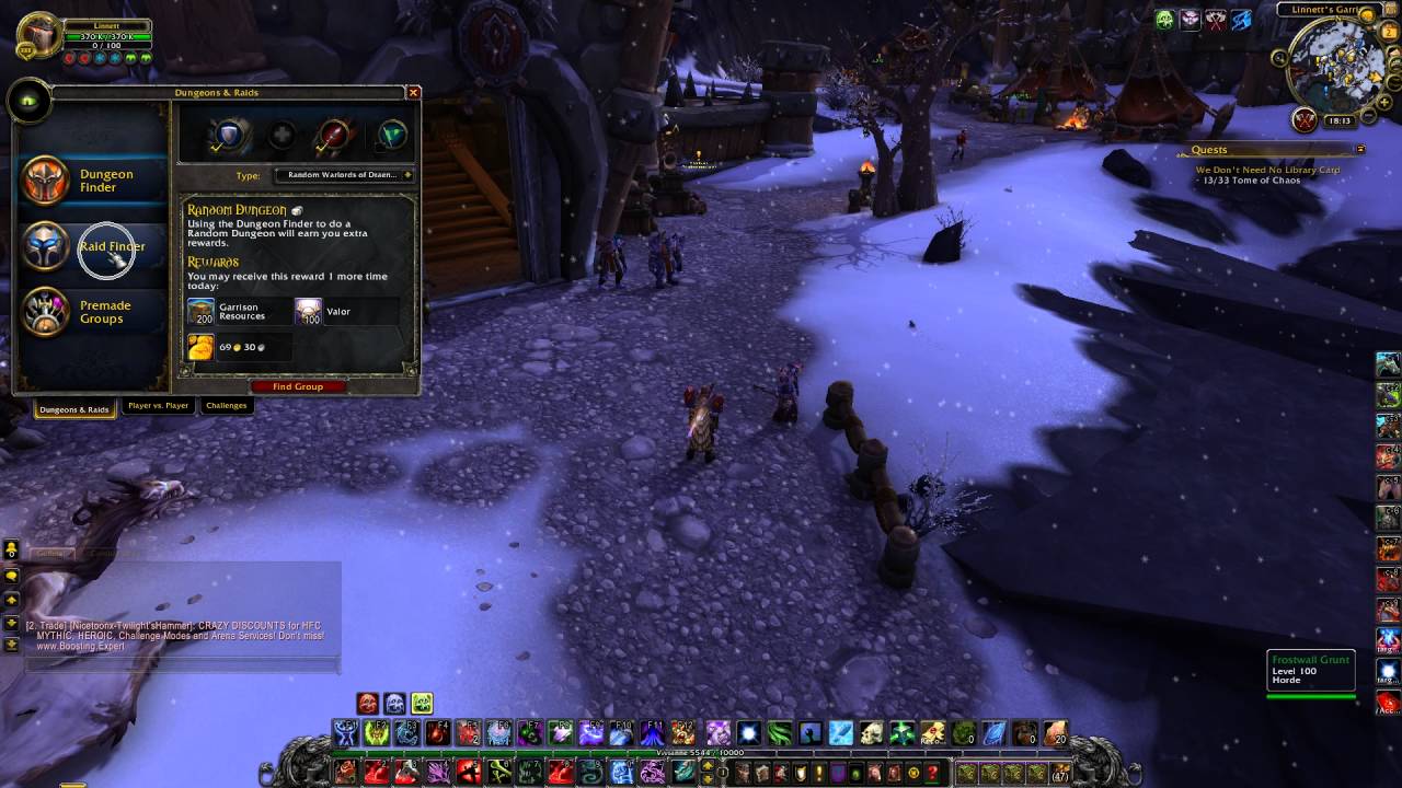 How to open raid finder in WOW