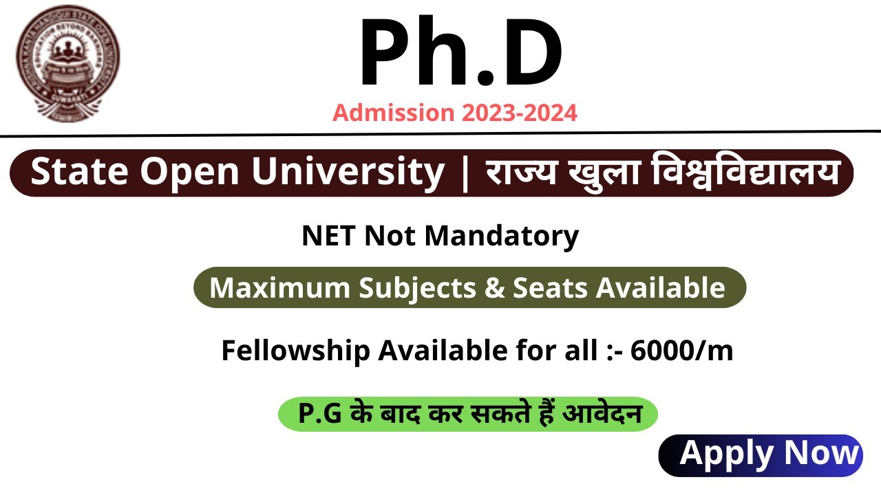 PhD New Application form 2023 | PhD Admission notification 2023 -23 | Open university PhD form 2023