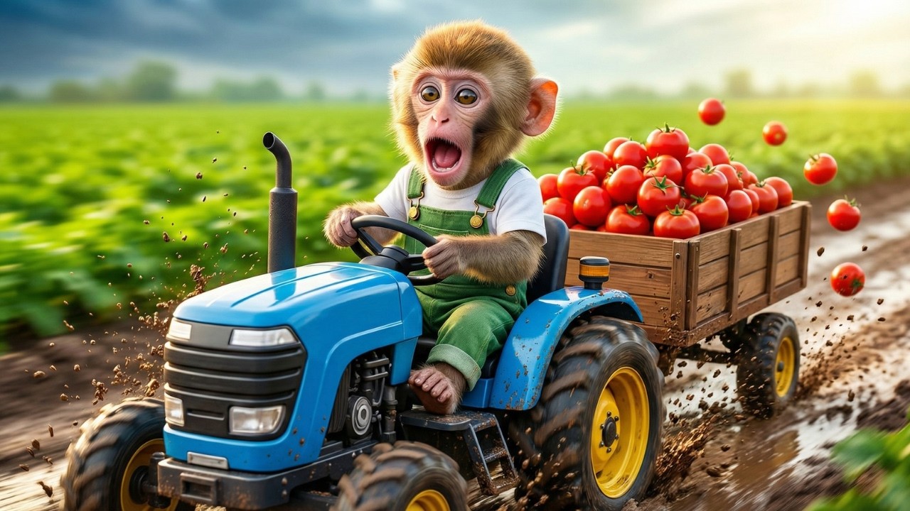 🚜🐒 NaNa Monkey’s Tomato Mission Ends In SHOCKING Chaos! 🍅💥-NaNa Monkey Life
