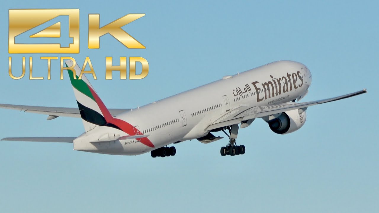 (4K) Emirates Boeing 777-31H/ER A6-EPM departure at Munich Airport MUC EDDM