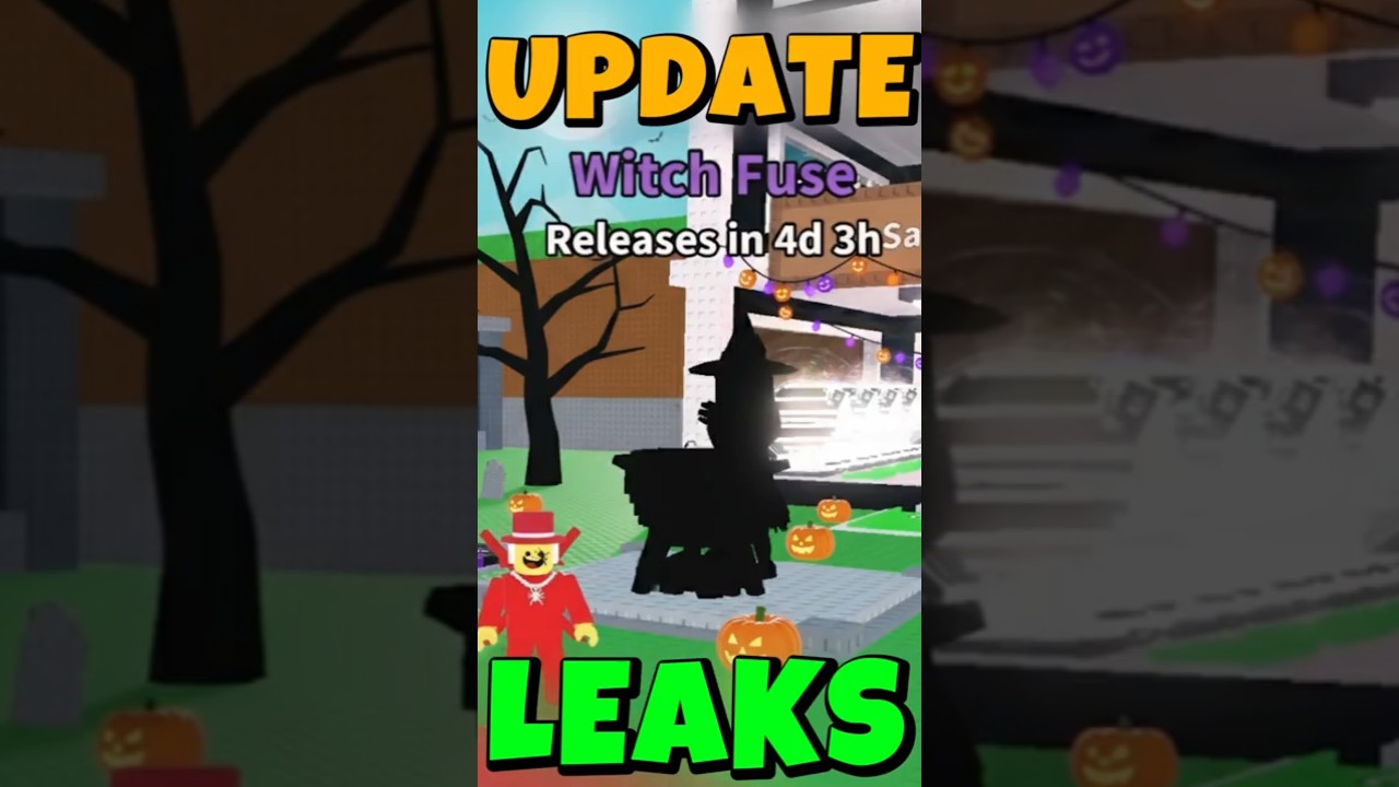 Утечка обновления на Хэллоуин в игре STEAL A BRAINROT Witch Fuse Roblox 