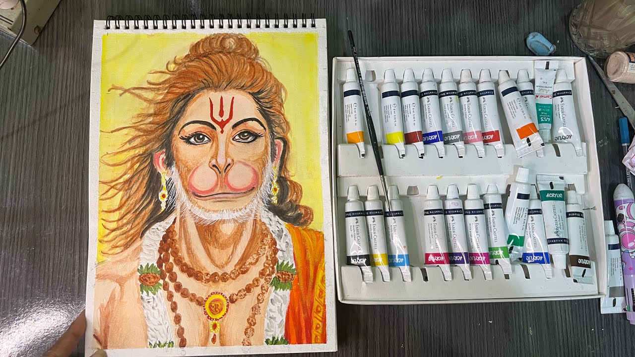 How to colour hanuman ji step by step 🥰#viralvideo #youtubevideo #lord #hanuman #art #viral #video 