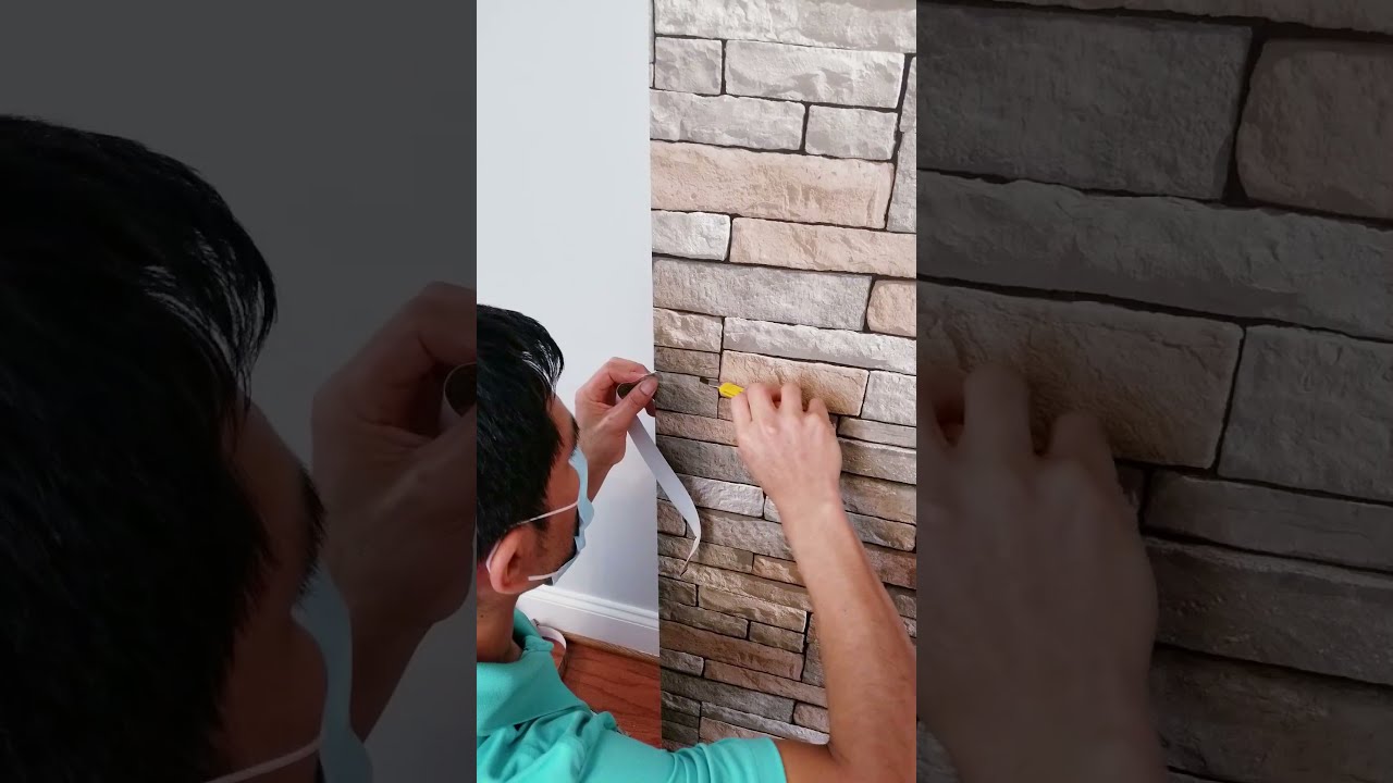 🏘COMO 🦾 INSTALAR Y HACER DOBLE ✅ EN UNA COLUMNA👀 PAPEL RESIDENCIAL #abmwallcovering #wcresidencial 👇