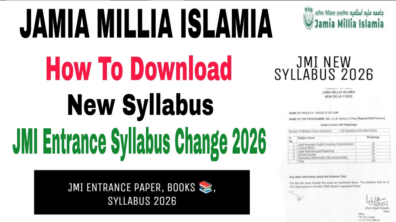 How to crack jamia millia islamia entrance exam 2026 jamia entrance syllabus, books, Question Paper
