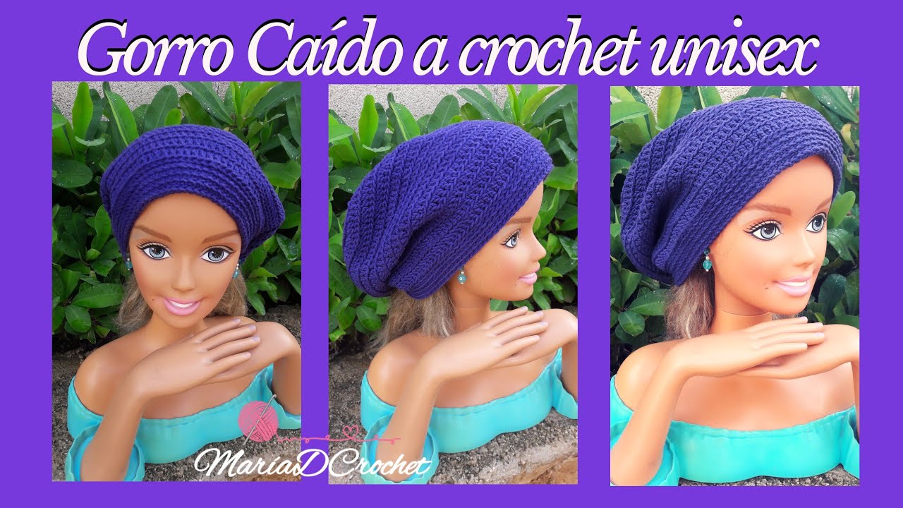 Gorro ca&iacute;do unisex a crochet talla adulto | Hat crochet | Mariadcrochet