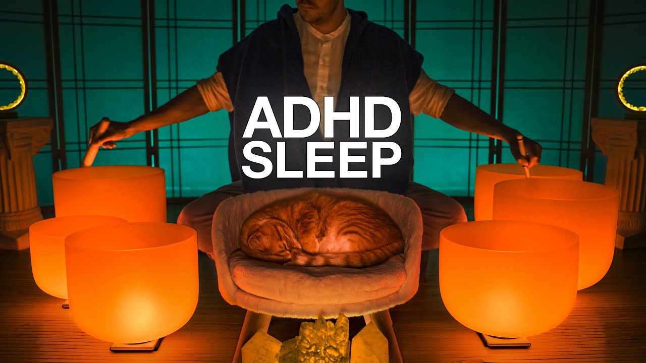 ADHD Relief Sleep Music | Calm Your Busy Mind with Crystal Singing Bowls | Neurodivergent Sound Bath