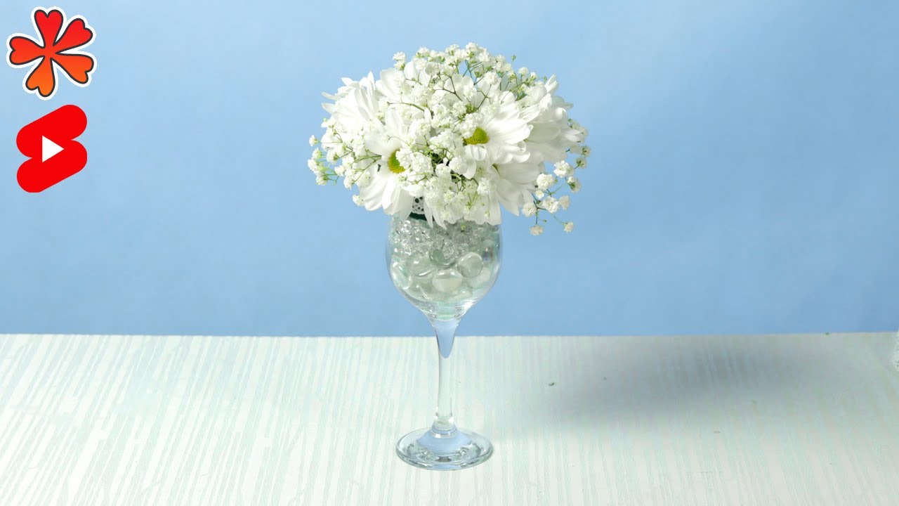First Communion decoration made of wine glass and flowers [DIY #Shorts 13]