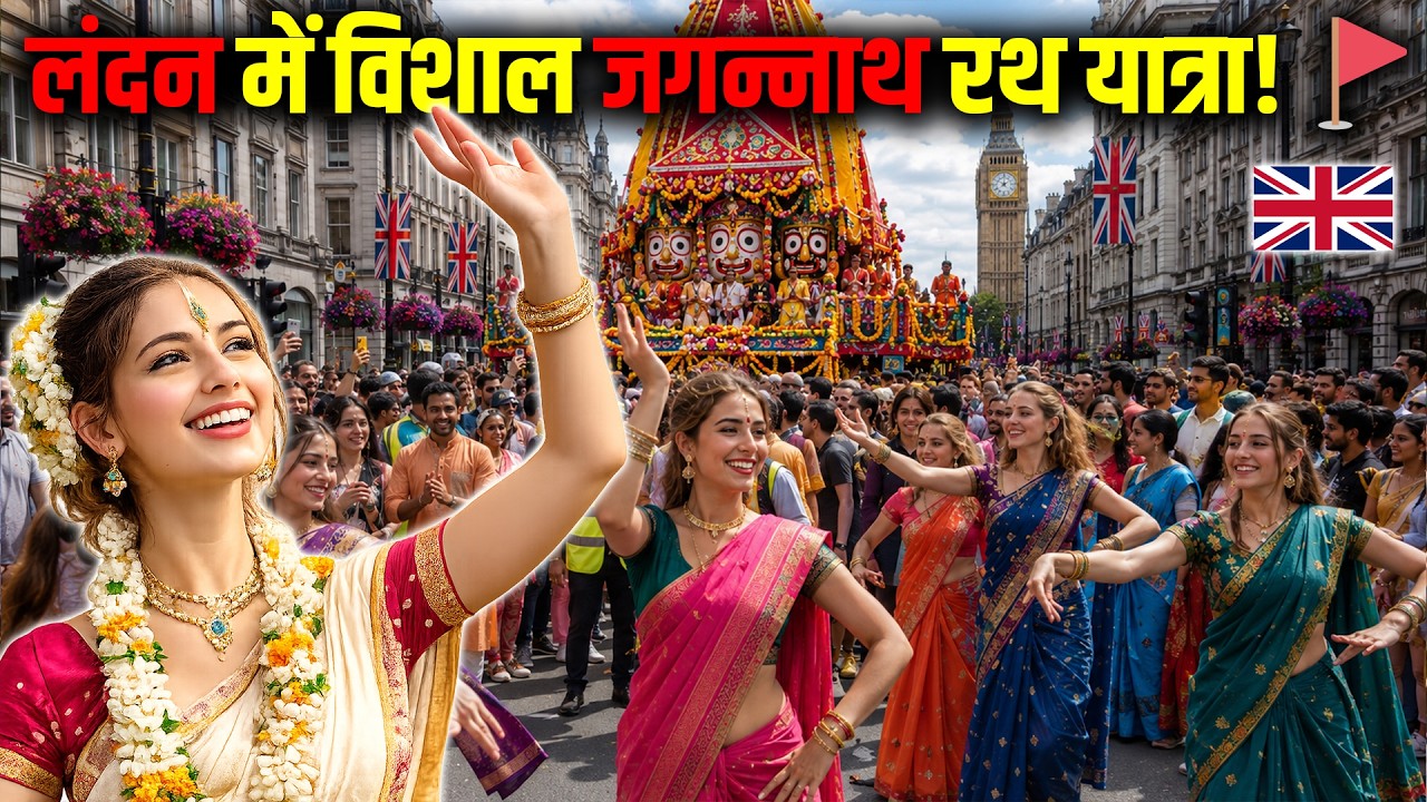 Massive Jagannath Rath Yatra in London! 🚩