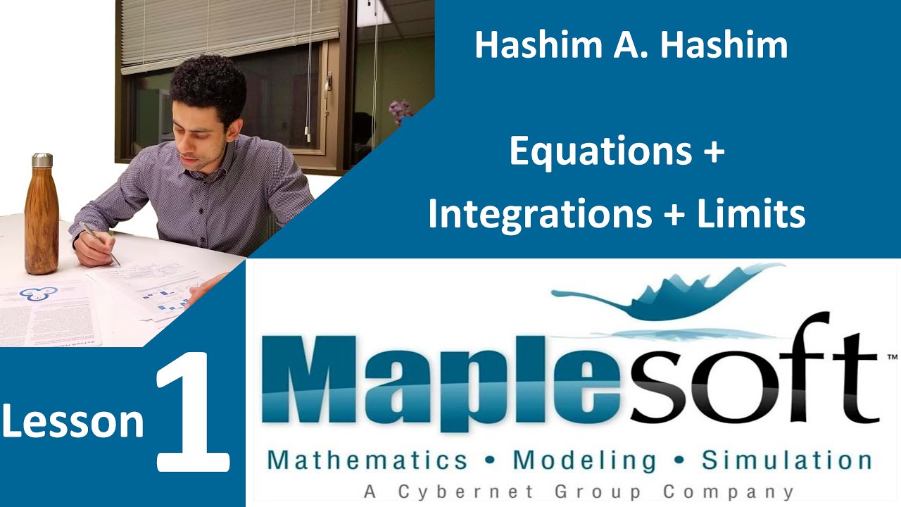 Maple Soft Lesson 1/3 starting maple, solve equations, integration, limit معادلات تكامل نهايات عربى