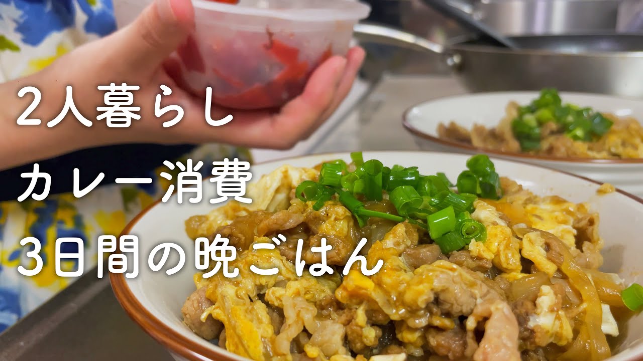 【食費2.5万円】カレーを消費する3日間の晩ご飯【二人暮らし】