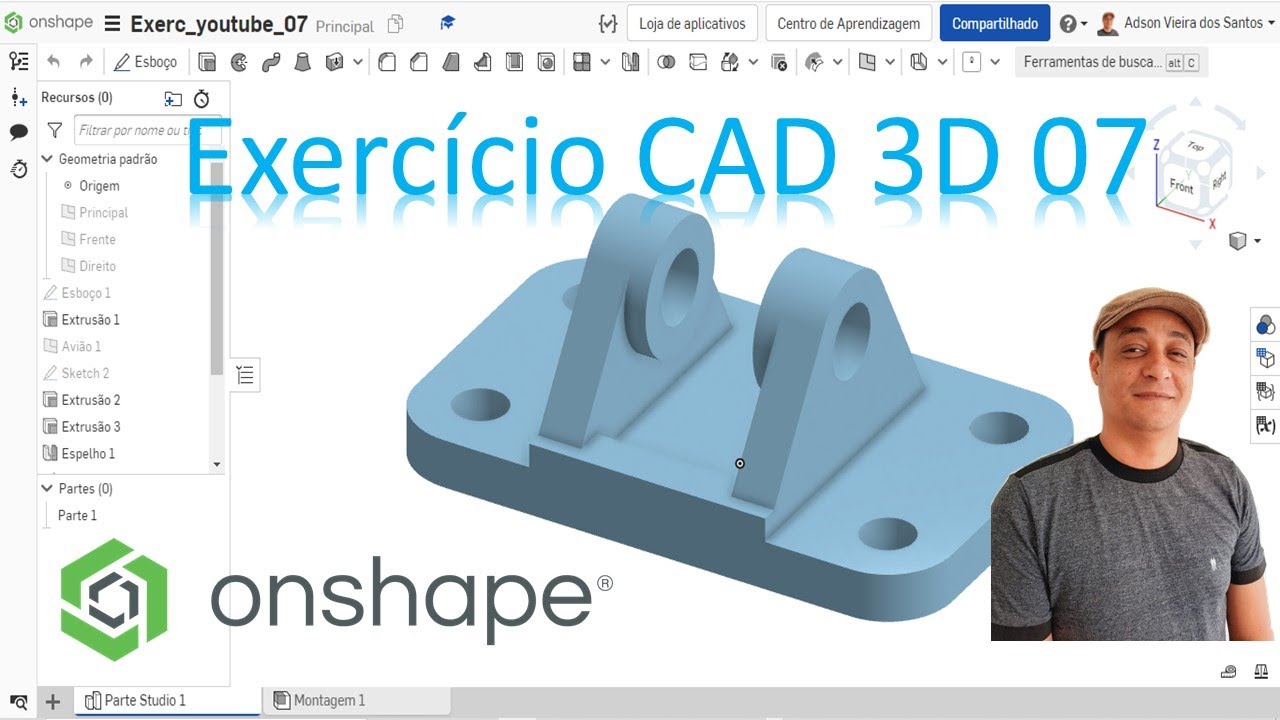 Onshape Modelagem CAD 3D Exercício 07