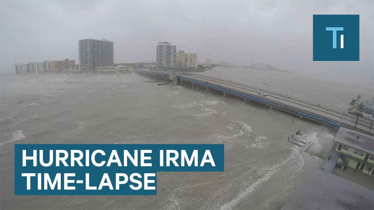 This time-lapse shows Hurricane Irma slamming Miami Beach