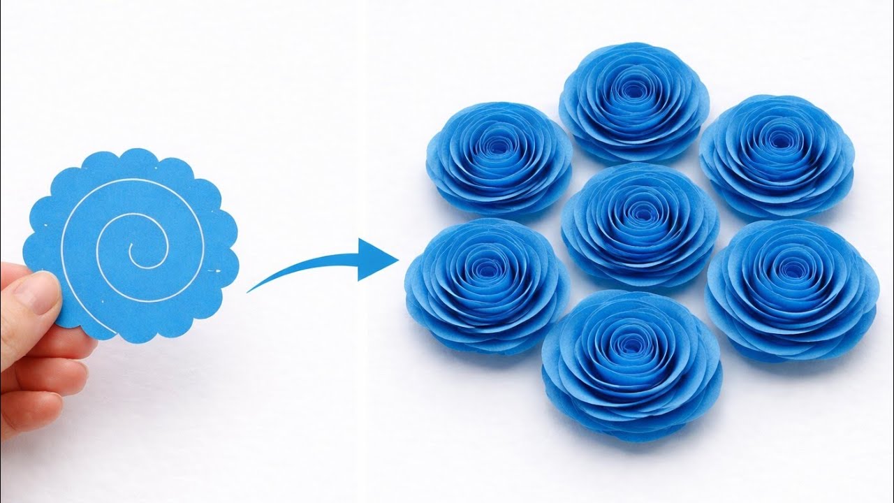 Easy and Beautiful paper Rose making 🌹/ How to make rose flower/ paper rose flower 