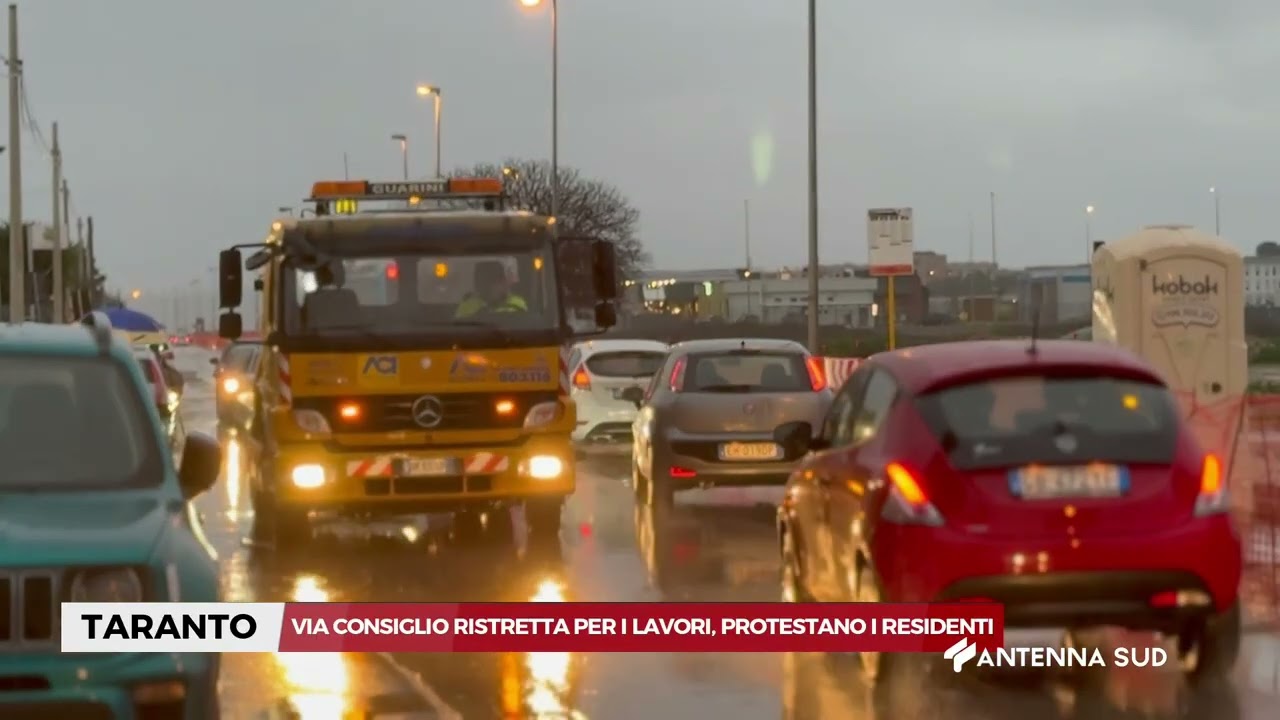 05 FEBBRAIO 2026 - TARANTO - VIA CONSIGLIO RISTRETTA PER I LAVORI, PROTESTANO I RESIDENTI