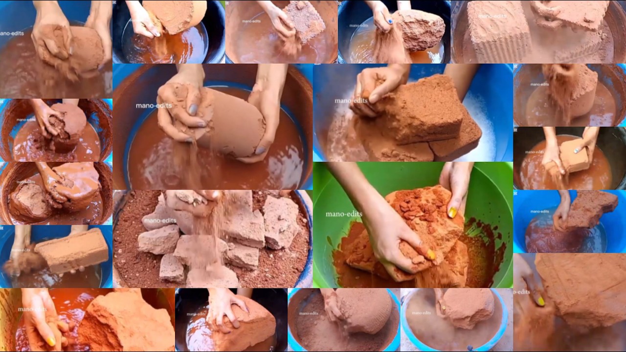 Asmr edits:Nonstop creamy buttering texture of reddirt|Pure soft red dirt crumbling dusty yummy
