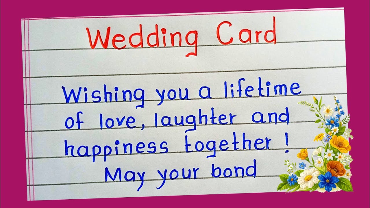 Wedding Card Writing || Happy Wedding Card || Wedding Letter ||  Wedding Wishes Message||