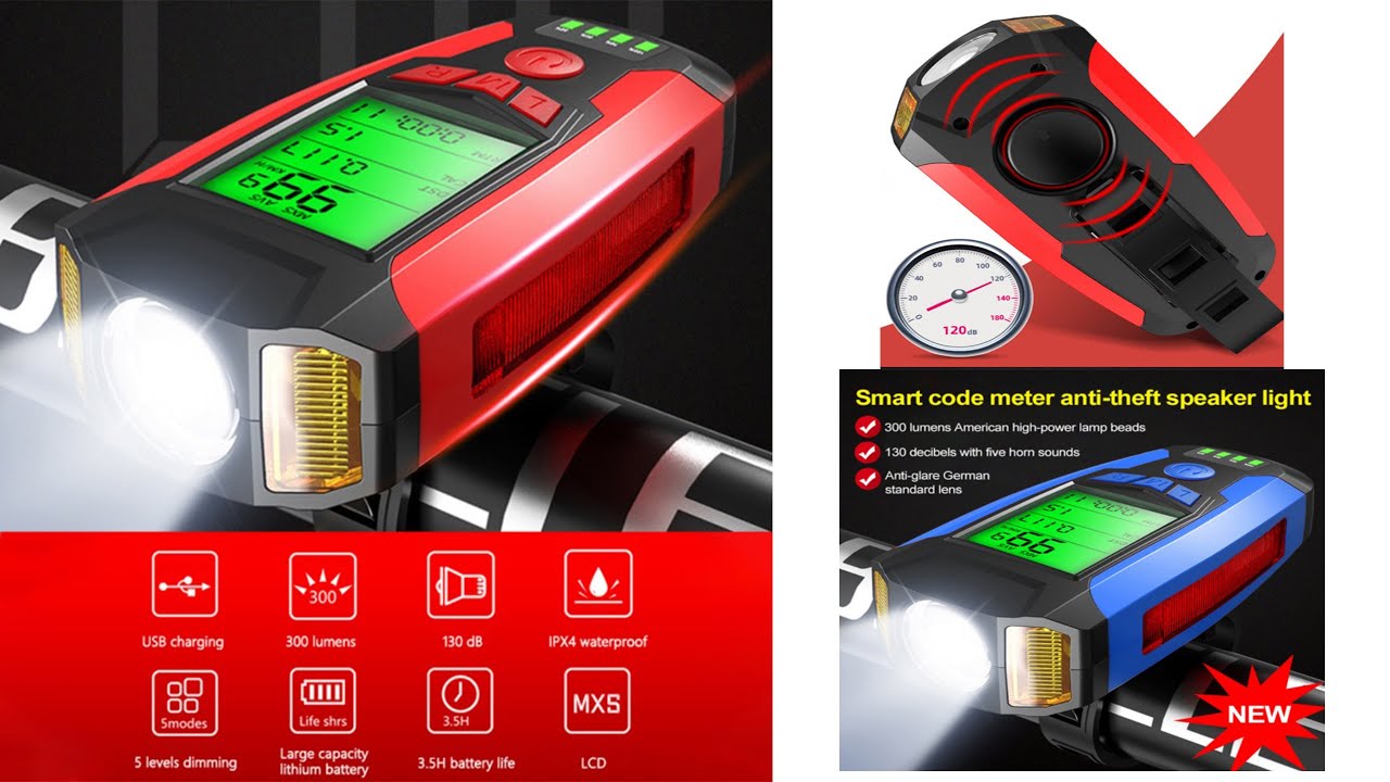 Bicycle LED COB LIGHT With LCD Screen 5 Modes