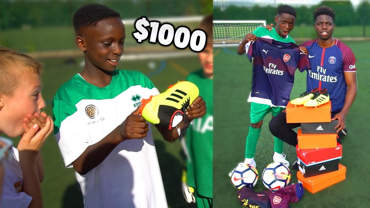 Surprising A Kid With His DREAM $100 Football Boots... LIFE CHANGING