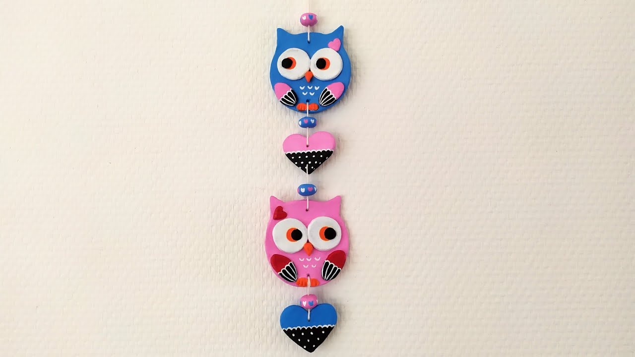 Easy Wall Hanging Craft Idea|Air Dry Modeling  Clay Art With Your Own Molds | DIY Clay Owl.