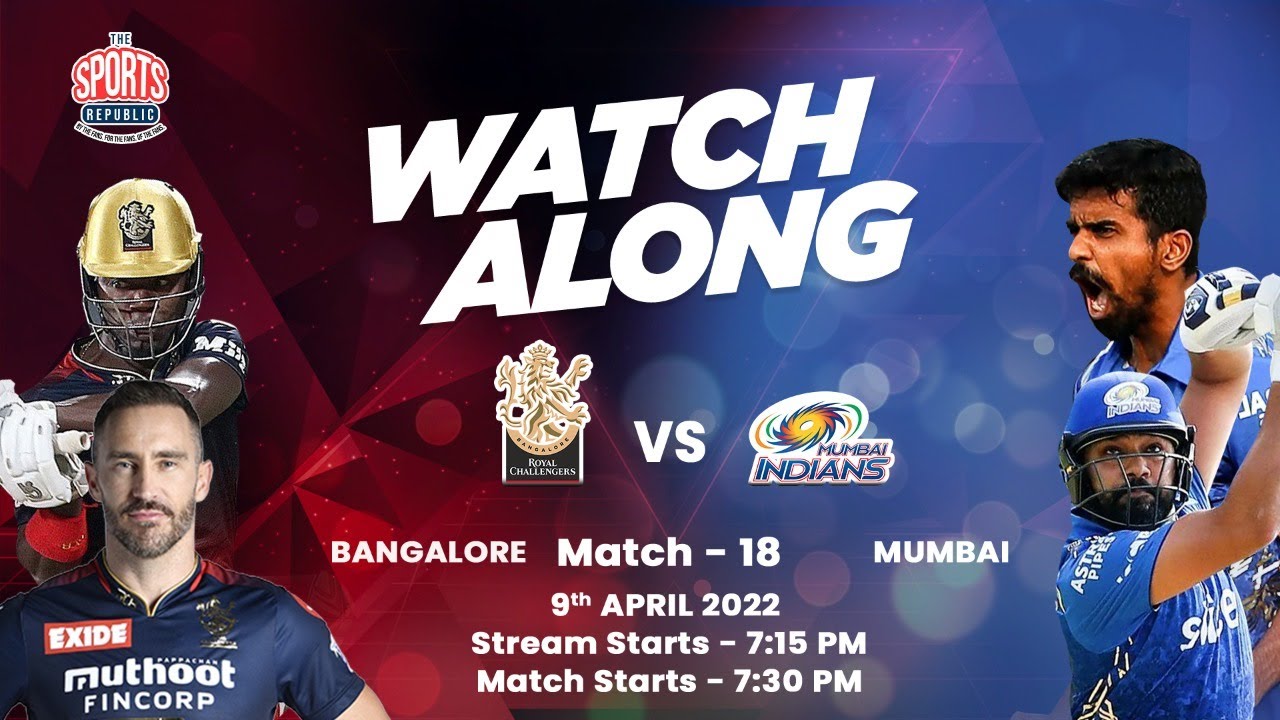 🔴#IPL RCB Vs MI | बैंगलोर vs मुंबई Live Watch-Along