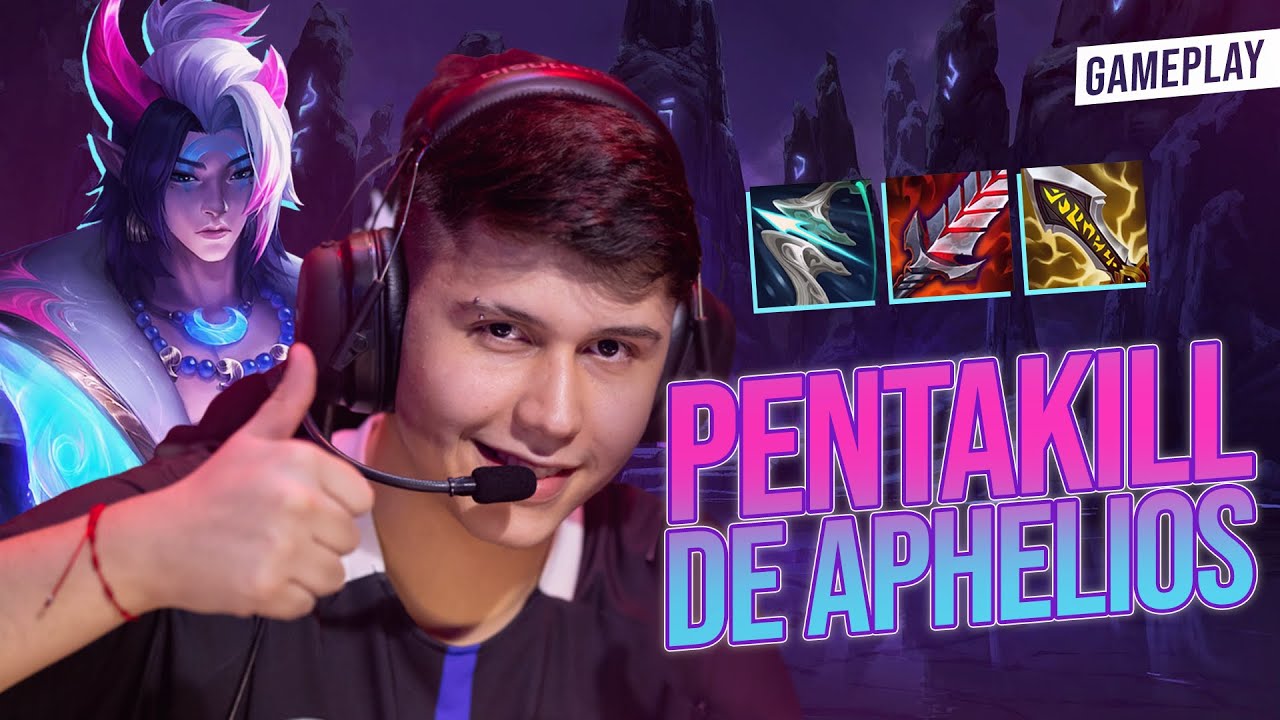 GAMEPLAY EXPLICATIVA #1 - APHELIOS (COM PENTAKILL!)