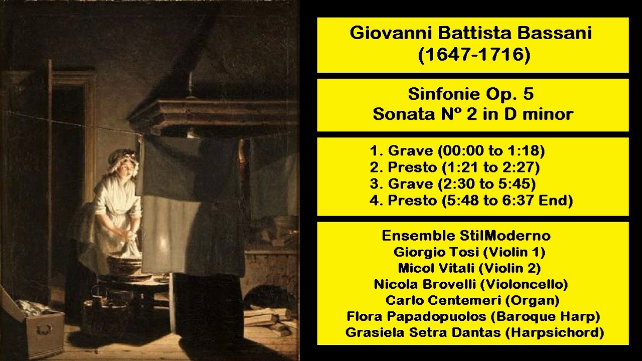 Giovanni Battista Bassani (1647-1716) - Sinfonie Op. 5 - Sonata Nº 2 in D minor